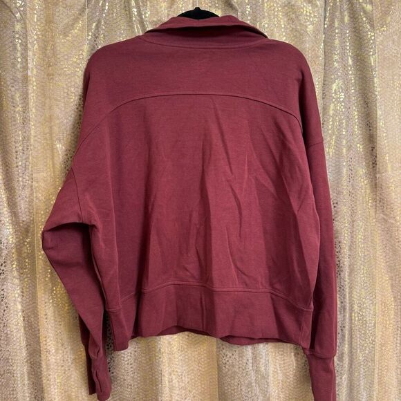 Old Navy Dynamic Fleece Maroon Half-Zip Sweatshirt Cropped XL - Picture 2 of 9